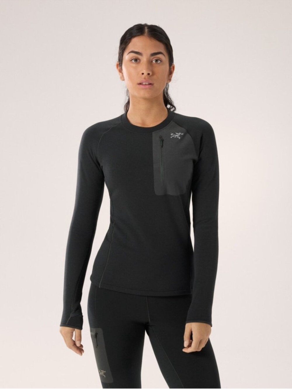 ARC'TERYX Women's Kyanite Baselayer Crew Neck Size Medium in Black